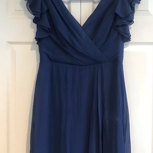 Dessy navy blue chiffon dress